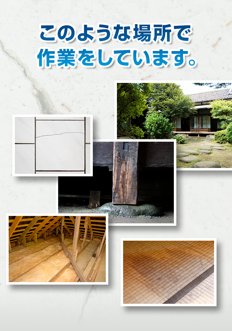 このような場所で作業をしています。